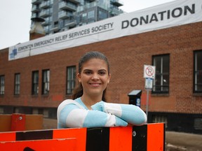 Nicole Geoffroy works for the Edmonton Emergency Relief Services Society (EERSS), which is celebrating its 30th anniversary. (PHOTO BY LARRY WONG/POSTMEDIA)