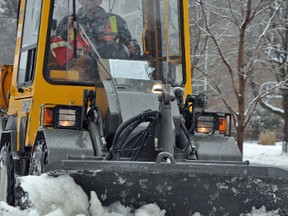JASON MILLER/INTELLIGENCER FILE PHOTO
Public work crews were busy clearing sidewalks and roadways have been busy cleaning Belleville streets and sidewalks this week.
