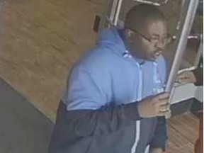 Toronto Police released this image on March 17, 2017 of a man sought for an alleged sexual assault in the lobby of Planet Fitness, at Jane St. and Finch Ave. W., on Monday, March 13, 2017.