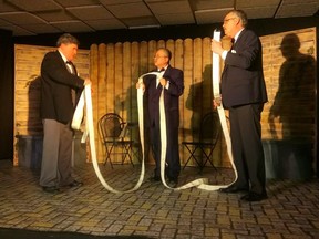 David Lay, left to right, Barry Yuen and Rob Bruce star in Kingston’s Town Players’ production of Heroes.