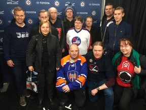 Group photo of fans who travelled from Finland to watch Patrik Laine play, taken Saturday. March 18, 2017, at MTS Centre in Winnipeg. TED WYMAN/Winnipeg Sun/Postmedia Network