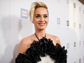 Singer Katy Perry arrives to The Human Rights Campaign 2017 Los Angeles Gala Dinner at JW Marriott Los Angeles at L.A. LIVE on March 18, 2017 in Los Angeles, California. (Photo by Christopher Polk/Getty Images )