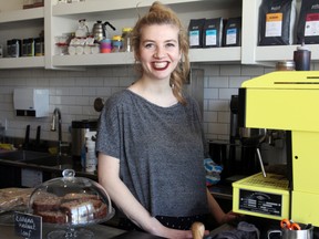 Brittany Moore, organizer of the Kingston Barista Competition, at The Elm Cafe on Sunday. (Steph Crosier/The Whig-Standard)