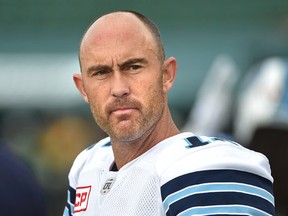 Toronto Argonauts quarterback Ricky Ray as he plays against the Edmonton Eskimos during CFL action at Commonwealth Stadium on Nov. 5, 2016. (Ed Kaiser/Postmedia)