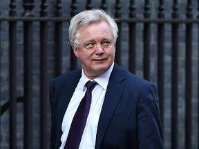 British Secretary of State for Exiting the European Union (Brexit Minister) David Davis arrives in Downing Street in London on March 15, 2017. (BEN STANSALL/AFP/Getty Images)