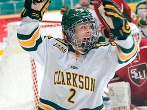 Former Sudbury Lady Wolves defenceman Corie Jacobson helped Clarkson claim the NCAA Division I women's hockey crown recently. Supplied photo