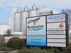 The BioAmber plant in Sarnia is shown in this file photo. The company is considering building a second, larger plant in either Sarnia or Louisiana, and has been seeking a U.S. loan guarantee from a U.S. Department of Energy program President Donald Trump wants to eliminate. (Paul Morden/Sarnia Observer)
