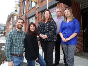 Staff at the KEYS Job Centre who are organizing the KEYS Job Fair at Portsmouth Harbour on Wednesday. From left, Mike Hipson, Anne Vincent, Gillian Watters, Jeff Kennedy and Christie Scales. (Ian MacAlpine/The Whig-Standard)