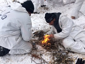 A group of 40 Queen's University students spent 40 hours at Reticle Ventures Inc., based at the Brockville 1000 Islands Regional Tackaberry Airport, completing a series of tasks designed to help them develop high-performance team and resiliency skills. (Queen’s University Facebook photo)