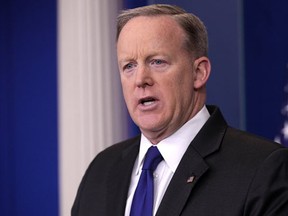White House Press Secretary Sean Spicer conducts a daily news briefing at the James Brady Press Briefing Room at the White House March 21, 2017 in Washington, DC. (Alex Wong/Getty Images)