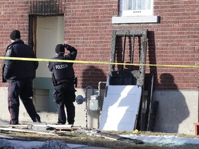 Greater Sudbury Police and firefighters responded to a small fire at the corner of Howey Drive and Van Horne Street in Sudbury, Ont. on Tuesday March 21, 2017. Gino Donato/Sudbury Star/Postmedia Network