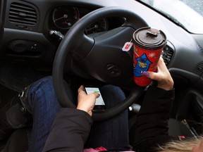Police crackdown on distracted driving.