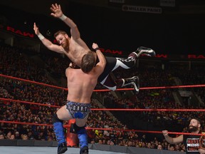 World Wrestling Entertainment superstar and Montreal native Sami Zayn in action versus fellow Canadian Chris Jericho. (Courtesy World Wrestling Entertainment)