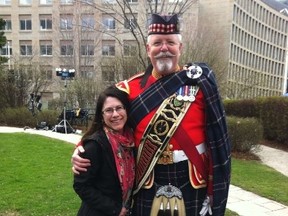 Submitted Photo
Retired OPP Sgt. David Brown and Ontario Police Memorial Foundation historian, seen here with foundation secretary treasurer Tammy Johnson, spends his days searching out the stories of fallen police officers so their names can be added to the monument at Queen's Park.