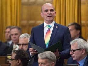 Liberal MP Randy Boissonnault rises during statements in the House of Commons. ADRIAN WYLD / THE CANADIAN PRESS