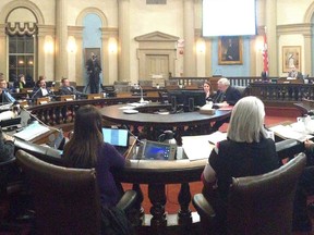 City council meets in council chambers at City Hall. (Elliot Ferguson/The Whig-Standard)