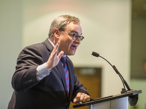 Ezra Levant of The Rebel addresses students during a talk organized by the Ryerson Campus Conservatives at Ryerson University's Mattamy Centre in Toronto on Wednesday, March 22, 2017. (ERNEST DOROSZUK/TORONTO SUN)