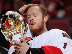 Senators goaltender Mike Condon will start against the Penguins tonight in Ottawa. (Christian Petersen/Getty Images)