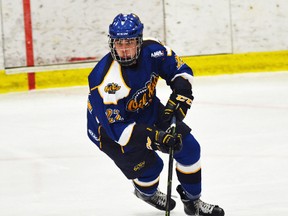 Airdrie’s Ryan Straschnitzki, playing for the Leduc Chrysler Oil Kings in the 2017 season.