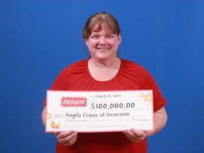 OLG photo
Angela Fraser of Deseronto recently won $100,000 on a scratch ticket. Fraser said she plans to travel and upgrade her vehicle with the winnings.