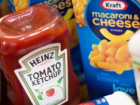 In this photo illustration, Kraft and Heinz products are shown on March 25, 2015 in Chicago, Illinois. (Photo Illustration by Scott Olson/Getty Images)