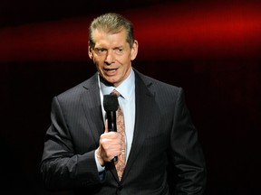 WWE Chairman and CEO Vince McMahon speaks at a news conference announcing the WWE Network at the 2014 International CES at the Encore Theater at Wynn Las Vegas on January 8, 2014 in Las Vegas, Nevada. (Photo by Ethan Miller/Getty Images)