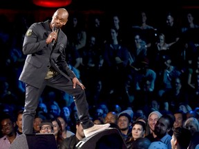 Dave Chappelle performs onstage at the Hollywood Palladium at Hollywood Palladium on March 25, 2016, in Los Angeles. MUST CREDIT: Netflix