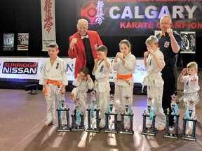 Stony Plain’s Kyokushin Karate club reached the podium multiple times during the Calgary Cup tournament last weekend. - Photo supplied