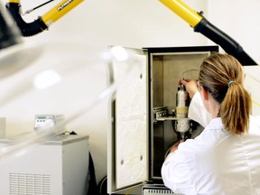 Loyalist College photo
Dr. Kari Kramp works in one of the labs at Loyalist College. The college is leading the way in medical marijuana research.