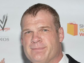 WWE Wrestler Kane attends the 'Scooby Doo! WrestleMania Mystery' New York Premiere at Tribeca Cinemas on March 22, 2014 in New York City. (Photo by Mike Coppola/Getty Images)