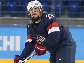 Team USA's Amanda Kessel in action against Team Sweden in the Women's Ice Hockey Semifinals at the 2014 Olympic Winter Games in Sochi, Russia, on Feb. 17, 2014. (Al Charest/Postmedia Network/Files)