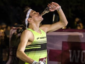 Lewis Kent runs in the 2015 FloTrack Beer Mile World Championships in Austin, Tex.