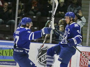 Michael McLeod (right) opened the scoring and Mississauga kept rolling. Veronica Henri/Postmedia Network