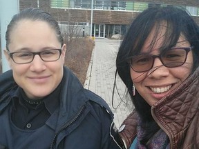 Photo supplied
Aboriginal liaison officer Shannon Agowissa, left, and Lisa Osawamick, Aboriginal women violence prevention coordinator, are spearheading an initiative through Greater Sudbury Police to raise awareness and protect First Nations women and girls from harm.