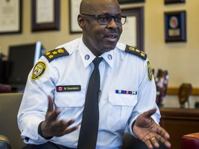 Toronto police chief Mark Saunders at his office in Toronto, Ont. on Friday March 24, 2017. (Ernest Doroszuk/Toronto Sun)