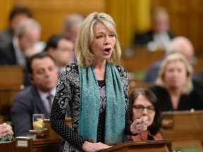 Conservative MP Candice Bergen asks a question during Question Period in the House of Commons on Parliament Hill, in Ottawa on Friday, March 24, 2017. (THE CANADIAN PRESS/Justin Tang)