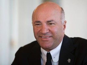 Conservative candidate Kevin O'Leary takes part in a federal Conservative leadership luncheon hosted by the Alberta Enterprise Group at the Hotel Macdonald, in Edmonton Tuesday, Feb. 28, 2017. (Photo by David Bloom)