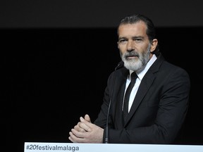 Antonio Banderas attending the closing ceremony of the 20th Malaga Film Festival at the Teatro Cervantes in Malaga, Spain. (DyD Fotografos/Future Image/WENN.COM)