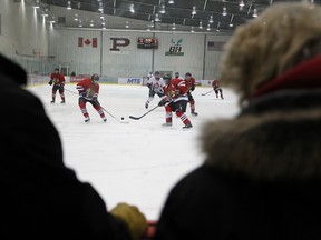 Fans take in a midget triple-A hockey game in Manitoba, where parents were forced to complete an online course on respecting the game before registering their children for the season. (File)