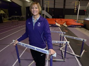 Western track coach Vickie Croley says her mother, who passed away last month at age 94, was her role model. ?She was probably my biggest supporter,? says Croley, who aims to encourage young women to coach. (MORRIS LAMONT, The London Free Press)