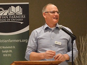 Louis Pin // Chatham-Kent This Week
Clarence Nywening, president of the Christian Farmers Federation of Ontario, was in Chatham March 24 for the local district's Annual General Meeting. Though he and many farmers are frustrated with recent provincial regulations he says there are positive initiatives being put in place by Ontario farmers to strengthen their industries -- and their communities.