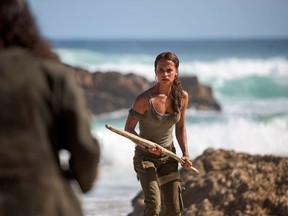 Alicia Vikander as Lara Croft in Tomb Raider, opening March 16, 2018.
 (Graham Bortholomew photo/handout)