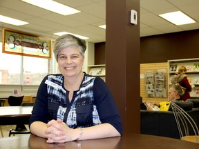 Tania Sharpe, CEO and chief librarian, is shown at the Chatham branch on Monday. The Chatham-Kent Public Library will soon have community resource advisors on hand to assist at-risk, low-income and vulnerable residents. (Trevor Terfloth/The Daily News)