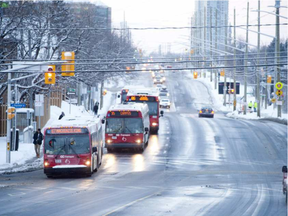 The city is planning the next bus detour on Scott Street during the Stage 2 LRT construction. (Ashley Fraser, Postmedia)