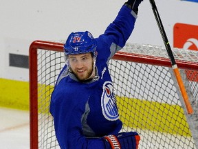 Edmonton Oiler Leon Draisaitl at team practice in Edmonton on Monday March 27, 2017.