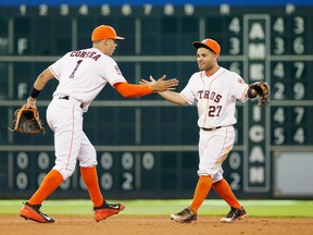 The Astros have not only the best fantasy second baseman in Jose Altuve (right), but arguably the best shortstop as well in Carlos Correa. (Getty Images)
