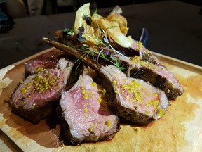 A most succulent and carved rack of lamb from Vivo. Photo/ELIZABETH HICKS