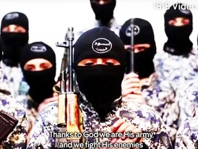 A screen grab from an ISIS propaganda video posted online.