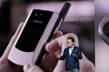 DJ Koh, president of mobile communications business at Samsung, speaks as he prepares to introduce the new Samsung Galaxy S8 during a launch event, March 29, 2017 in New York City. (Drew Angerer/Getty Images)