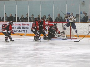 The CFR Chemical Bisons beat the Leduc Chrysler Oil Kings 4-3 in double-overtime, in an amazing back and forth hockey game on Mar. 24 at the Strathmore Family Centre in game 3 of the best-of-five AMHL series final. The Bisons however lost the series 3-1. This was the last ever game for the Bisons in Strathmore, as the team will be most likely relocated in Airdrie.